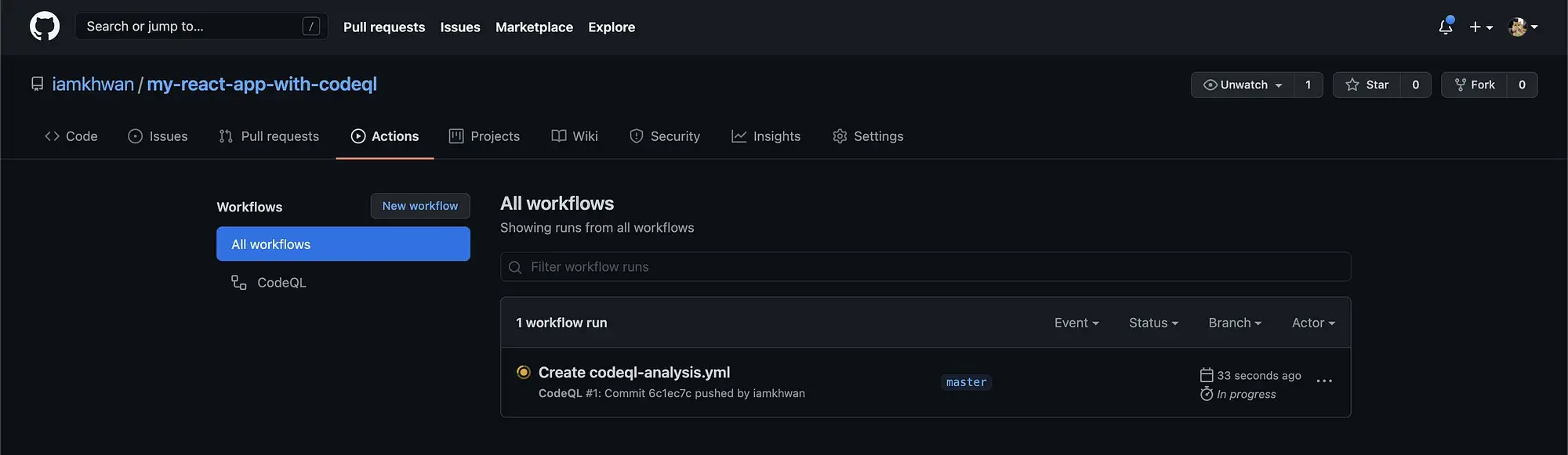 Step no.6 to setup CodeQL in Gthub