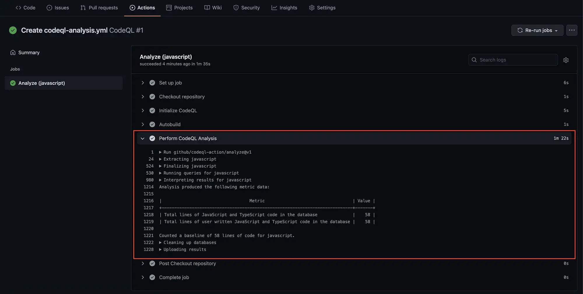 Step no.7 to setup CodeQL in Gthub