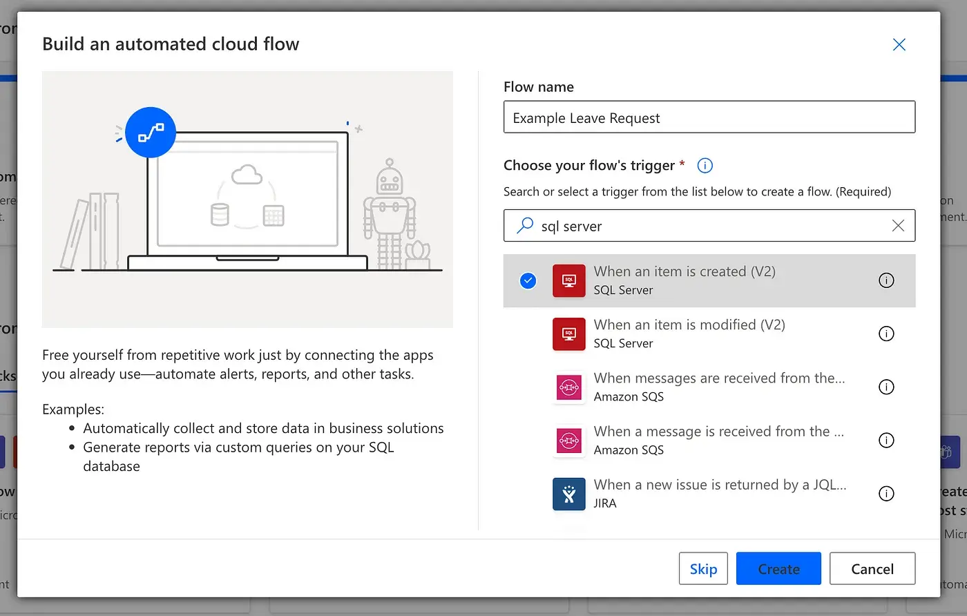 Create Power Automated Flow